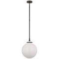 Parkington 14" Globe Pendant | Bronze | White Glass