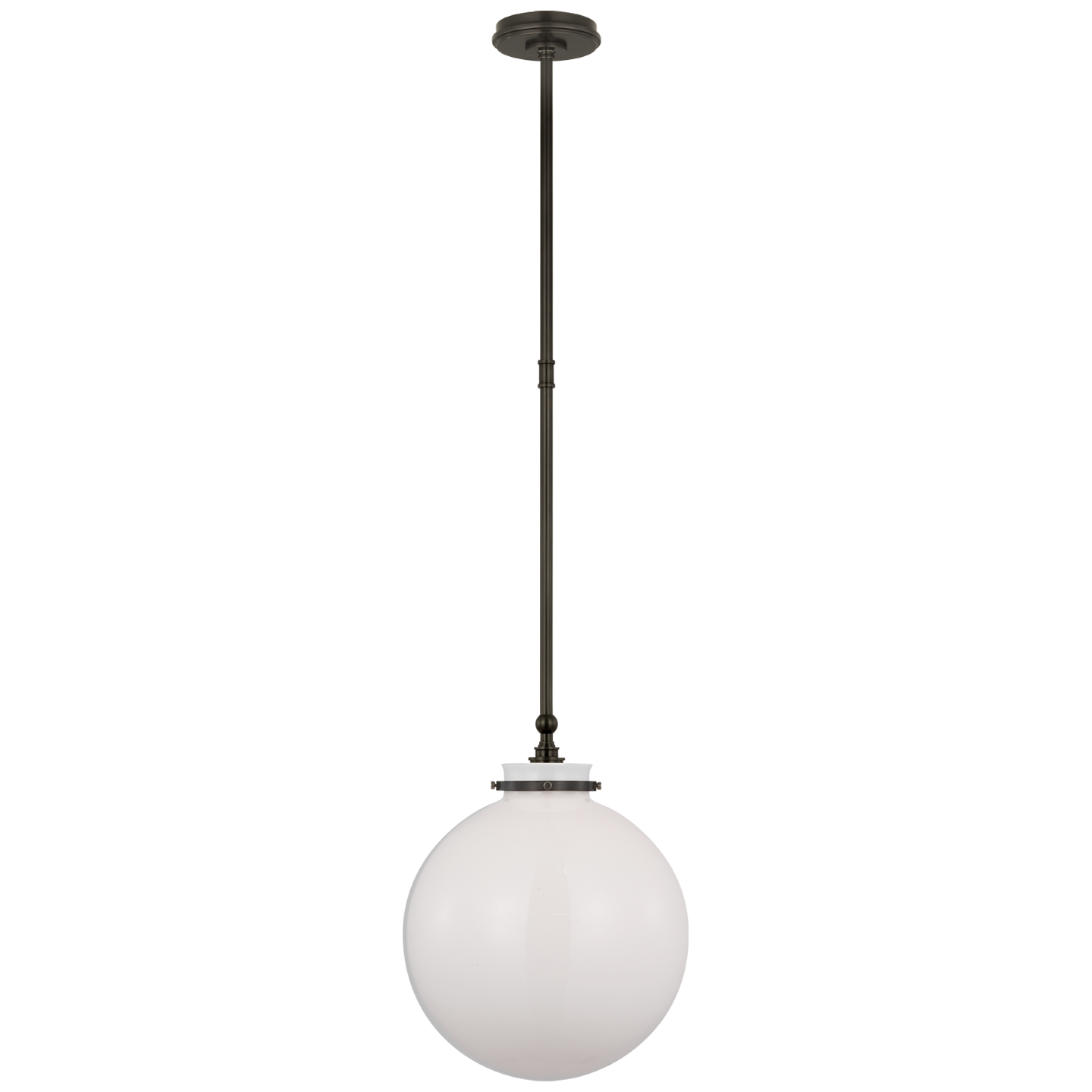 Parkington 14" Globe Pendant | Bronze | White Glass