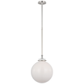 Parkington 14" Globe Pendant | Polished Nickel | White Glass