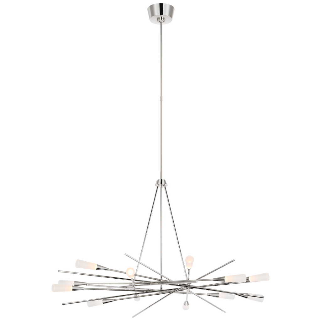 Stellar 40" Radial Chandelier | Polished Nickel