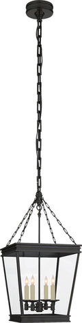 Launceton Small Square Lantern | Bronze | Clear Glass