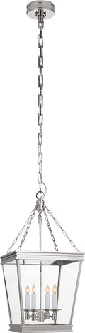 Launceton Small Square Lantern | Polished Nickel | Clear Glass