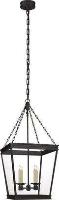 Launceton Medium Square Lantern | Bronze | Clear Glass