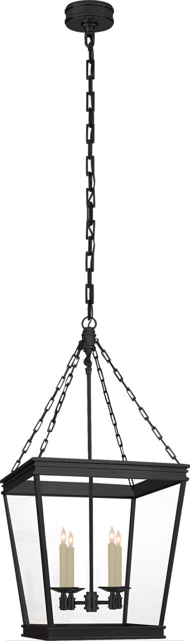 Launceton Medium Square Lantern | Bronze | Clear Glass