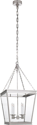 Launceton Medium Square Lantern | Polished Nickel | Clear Glass