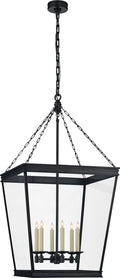 Launceton Large Square Lantern | Bronze | Clear Glass