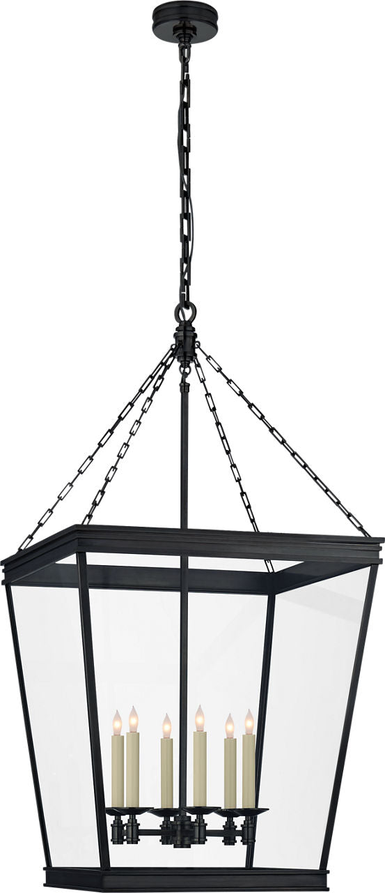Launceton Large Square Lantern | Bronze | Clear Glass