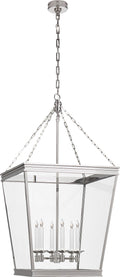 Launceton Large Square Lantern | Polished Nickel | Clear Glass