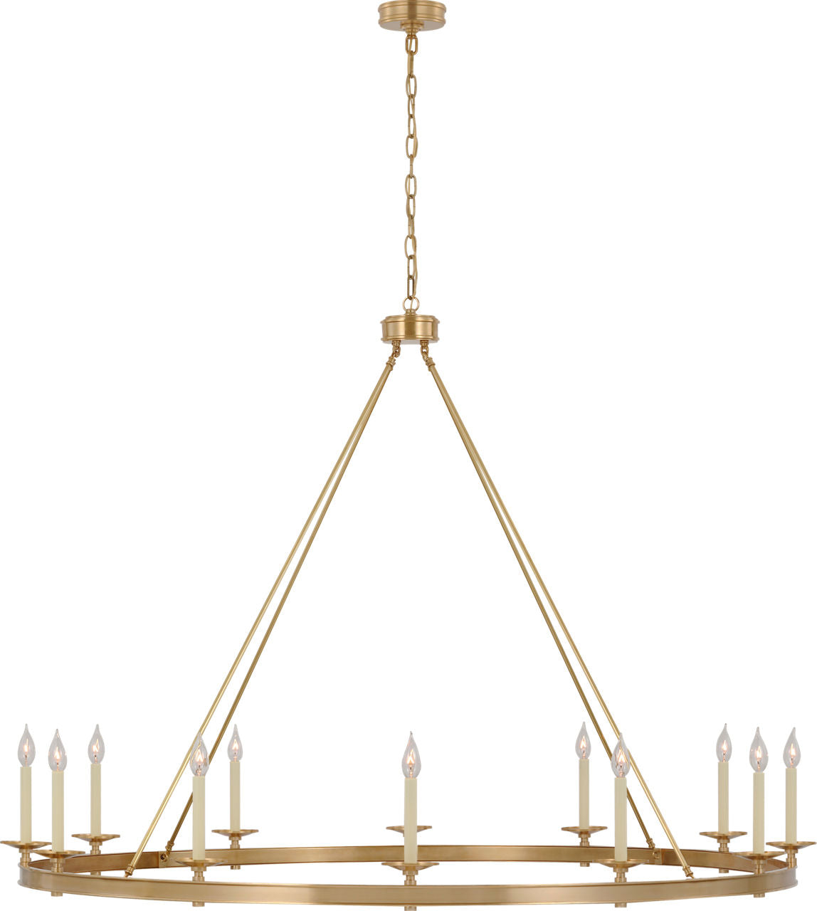 Launceton Oversized Ring Chandelier | Antique-Burnished Brass