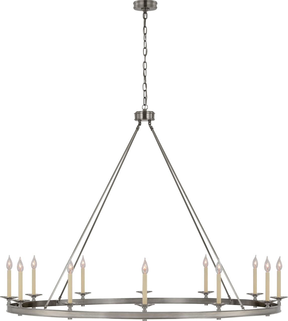 Launceton Oversized Ring Chandelier | Antique Nickel