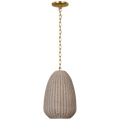 Kokomo 12" Pendant | Antique-Burnished Brass | Ash Wicker Shade