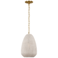Kokomo 12" Pendant | Antique-Burnished Brass | Chalk Wicker Shade