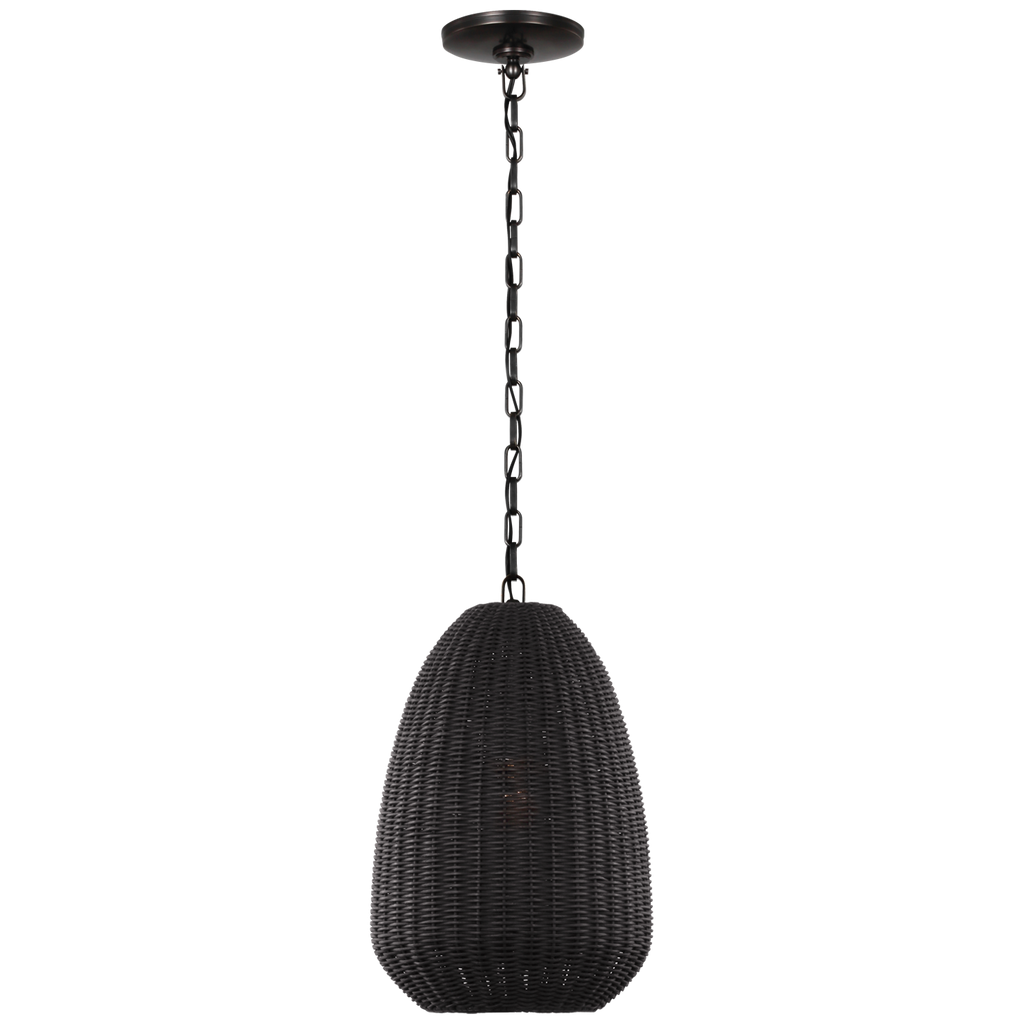 Kokomo 12" Pendant | Bronze | Charcoal Wicker Shade