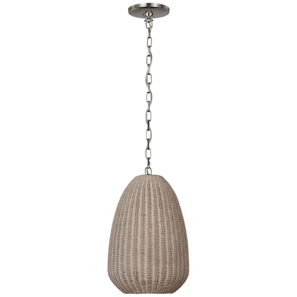 Kokomo 12" Pendant | Polished Nickel | Ash Wicker Shade