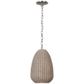 Kokomo 12" Pendant | Polished Nickel | Ash Wicker Shade