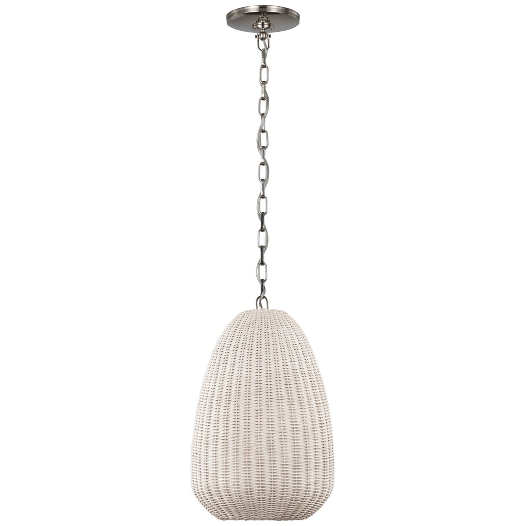 Kokomo 12" Pendant | Polished Nickel | Chalk Wicker Shade