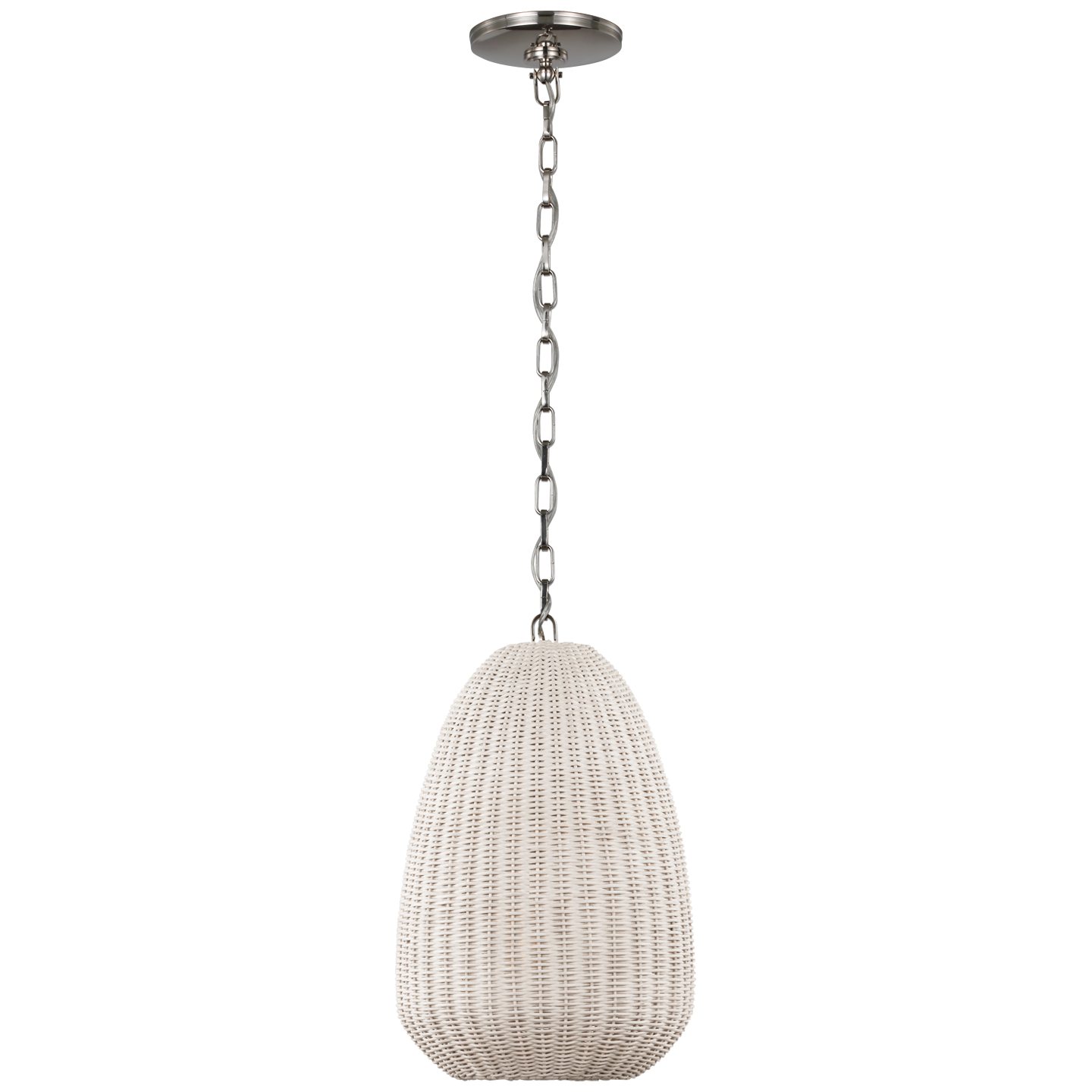 Kokomo 12" Pendant | Polished Nickel | Chalk Wicker Shade