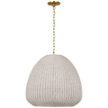 Kokomo 30" Domed Pendant | Antique-Burnished Brass | Chalk Wicker Shade