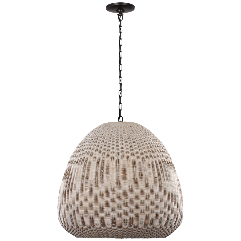 Kokomo 30" Domed Pendant | Bronze | Ash Wicker Shade
