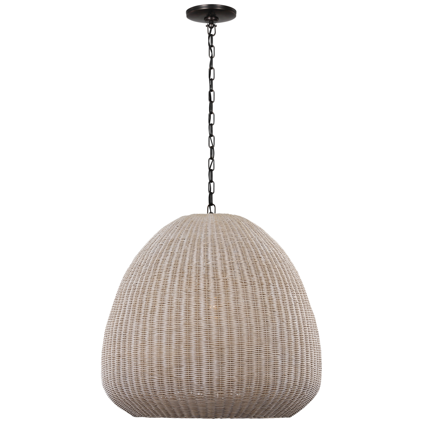 Kokomo 30" Domed Pendant | Bronze | Ash Wicker Shade