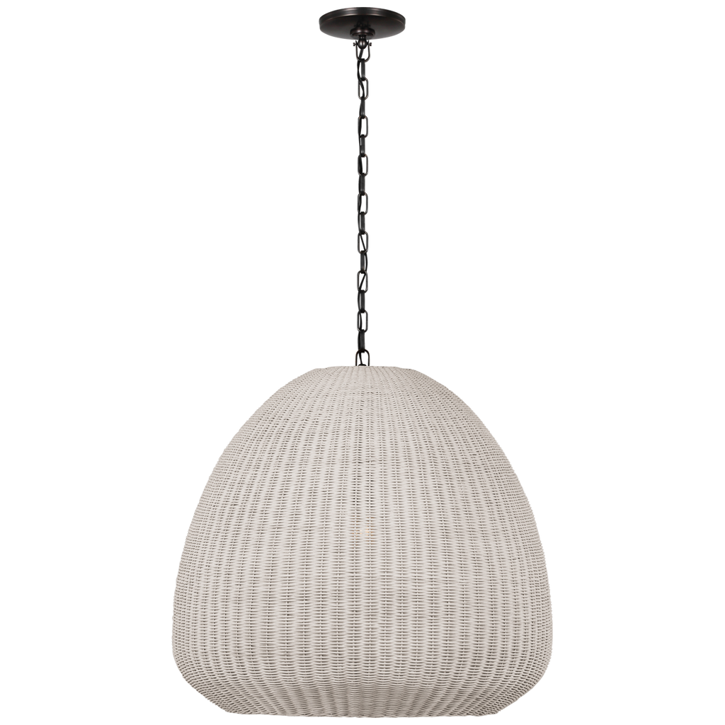 Kokomo 30" Domed Pendant | Bronze | Chalk Wicker Shade