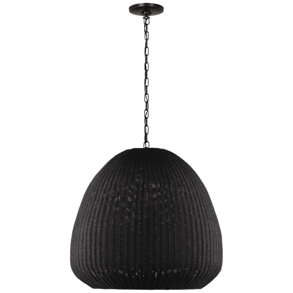 Kokomo 30" Domed Pendant | Bronze | Charcoal Wicker Shade