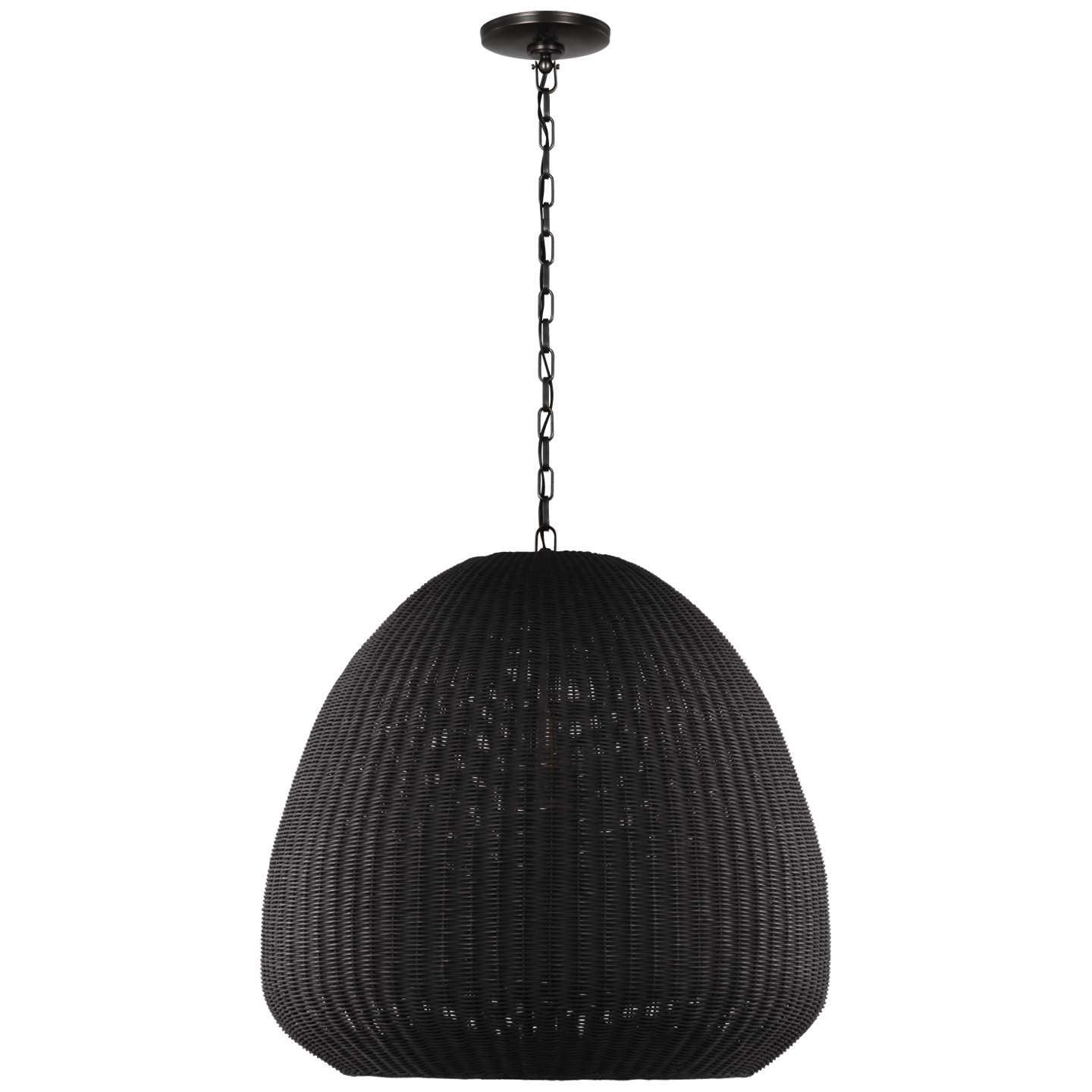 Kokomo 30" Domed Pendant | Bronze | Charcoal Wicker Shade