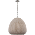 Kokomo 30" Domed Pendant | Polished Nickel | Ash Wicker Shade