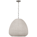 Kokomo 30" Domed Pendant | Polished Nickel | Chalk Wicker Shade
