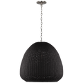 Kokomo 30" Domed Pendant | Polished Nickel | Charcoal Wicker Shade
