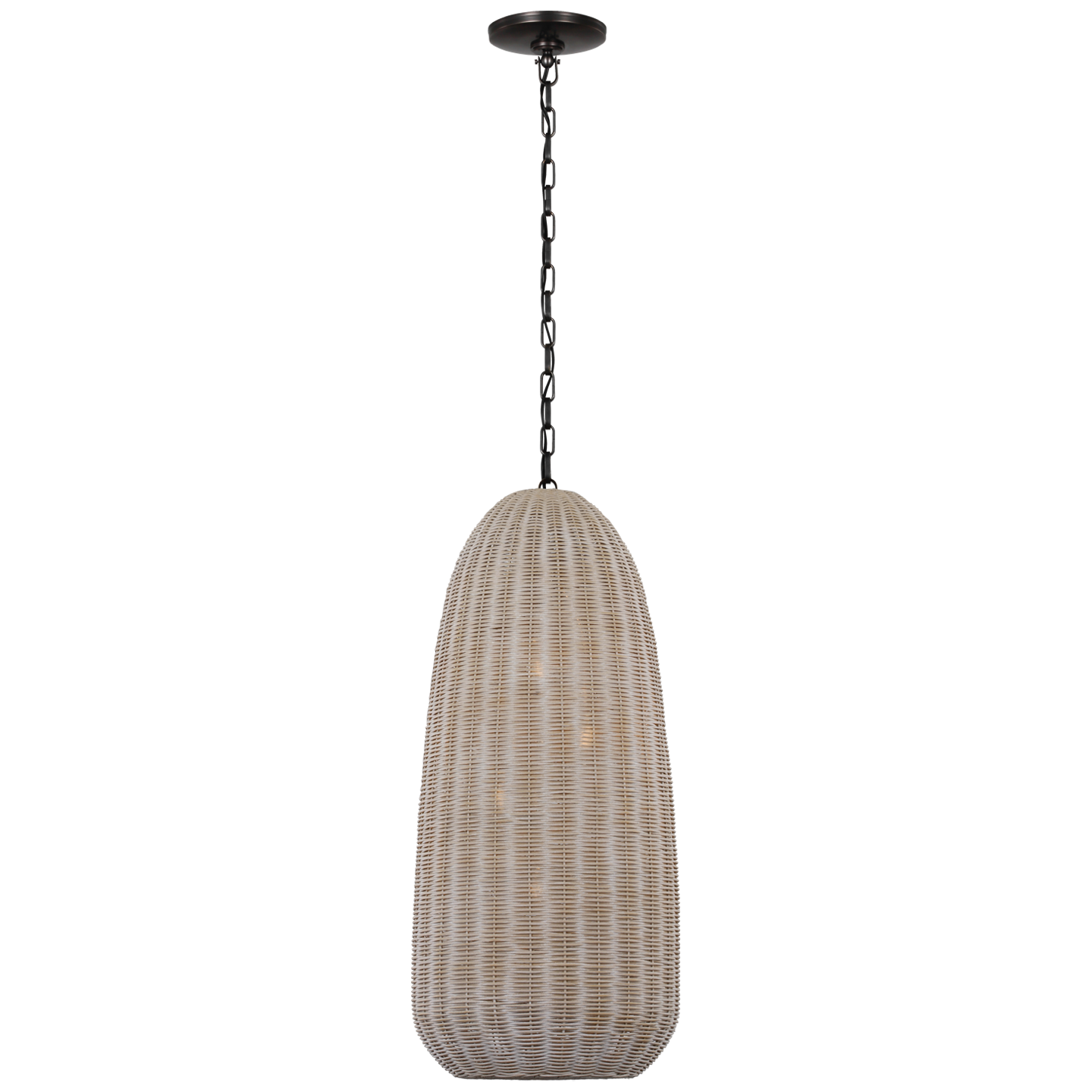 Kokomo 15" Elongated Pendant | Bronze | Ash Wicker Shade