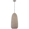 Kokomo 15" Elongated Pendant | Polished Nickel | Ash Wicker Shade