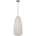 Kokomo 15" Elongated Pendant | Polished Nickel | Chalk Wicker Shade