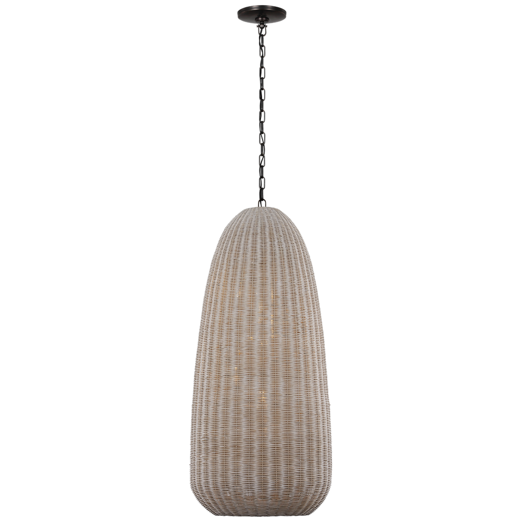 Kokomo 20" Elongated Pendant | Bronze | Ash Wicker Shade