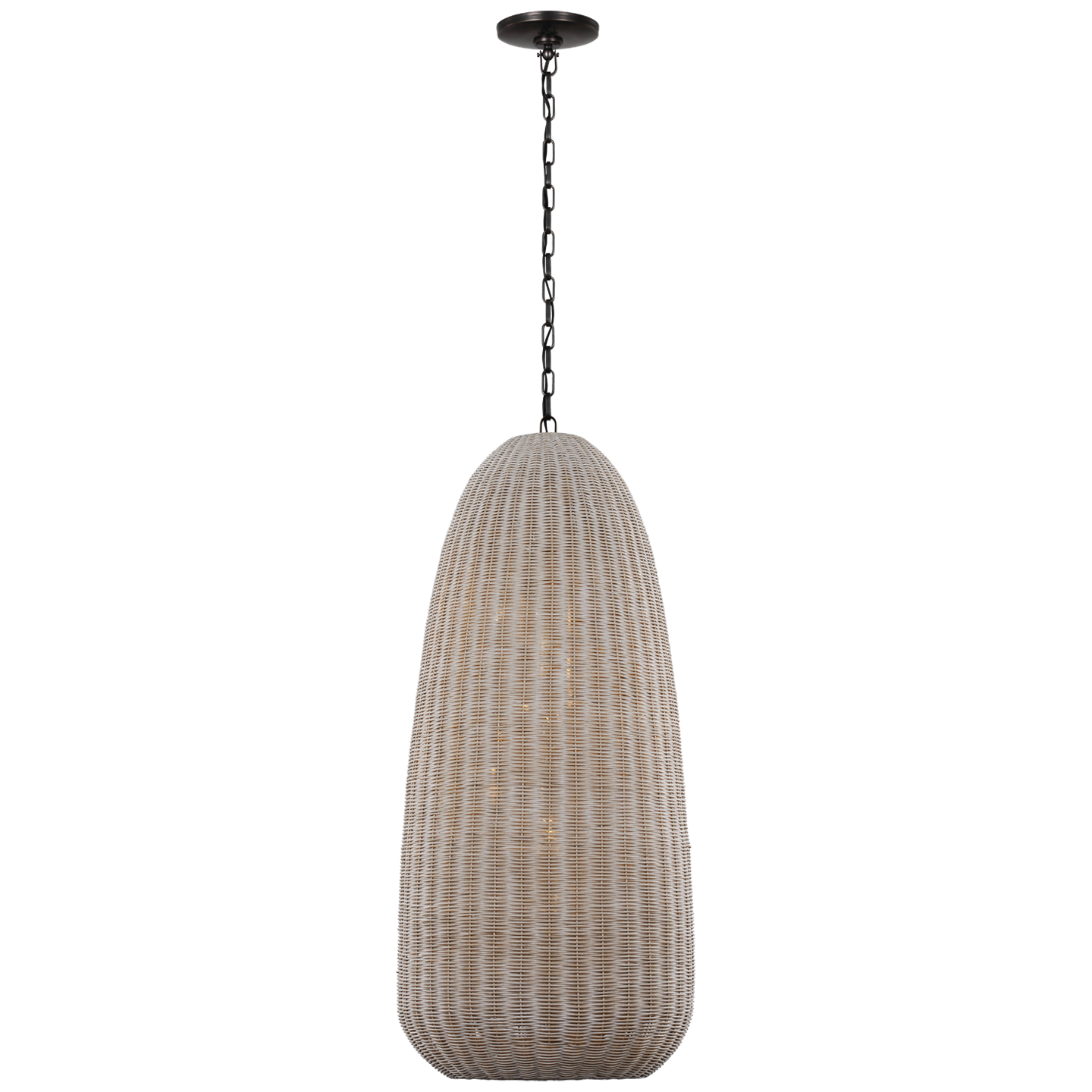 Kokomo 20" Elongated Pendant | Bronze | Ash Wicker Shade
