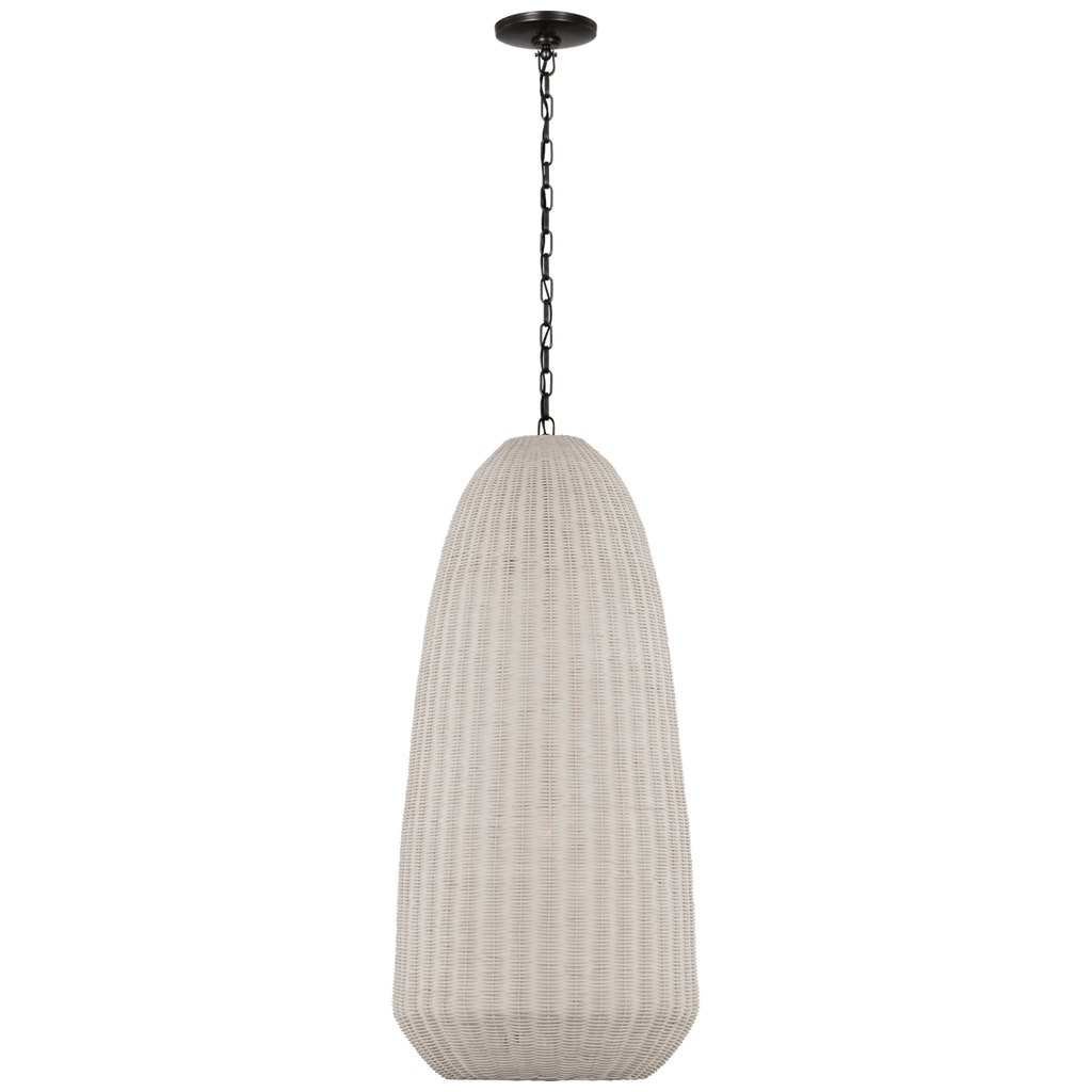 Kokomo 20" Elongated Pendant | Bronze | Chalk Wicker Shade
