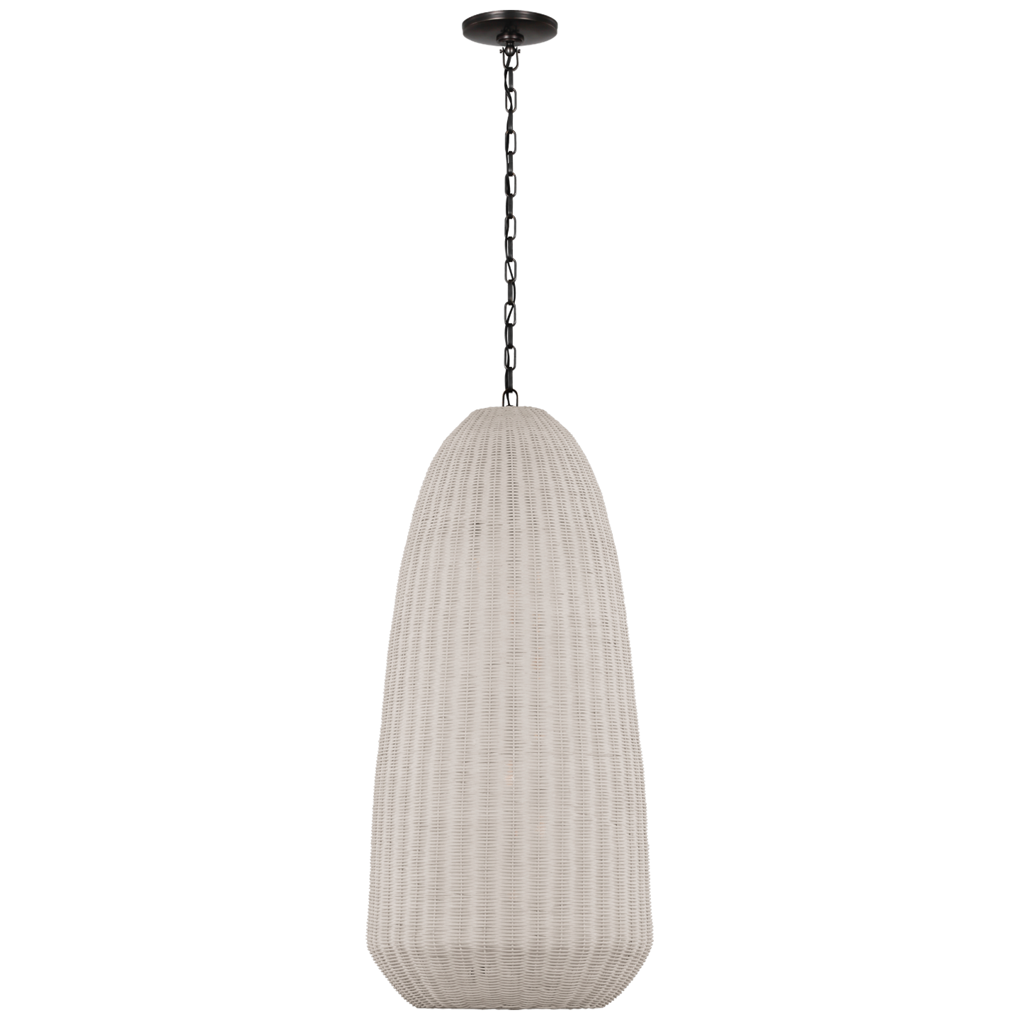 Kokomo 20" Elongated Pendant | Bronze | Chalk Wicker Shade