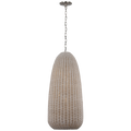 Kokomo 20" Elongated Pendant | Polished Nickel | Ash Wicker Shade