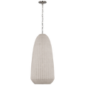 Kokomo 20" Elongated Pendant | Polished Nickel | Chalk Wicker Shade