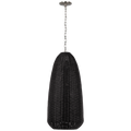 Kokomo 20" Elongated Pendant | Polished Nickel | Charcoal Wicker Shade
