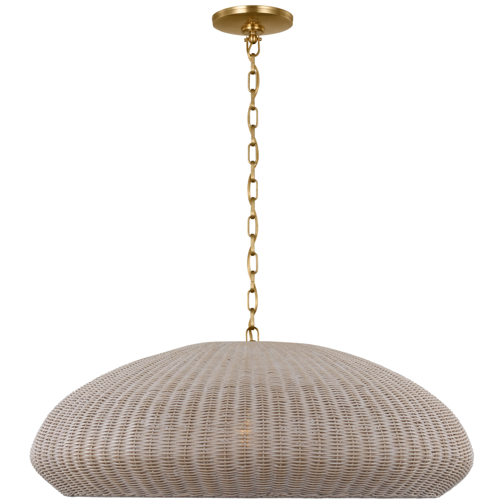 Kokomo 32" Wide Pendant | Antique-Burnished Brass | Ash Wicker Shade