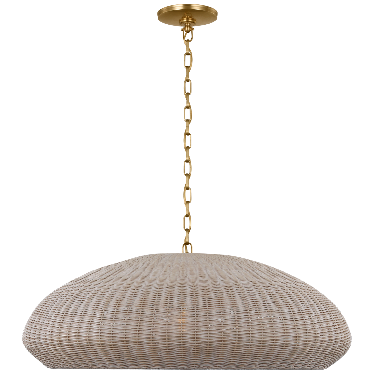 Kokomo 32" Wide Pendant | Antique-Burnished Brass | Ash Wicker Shade