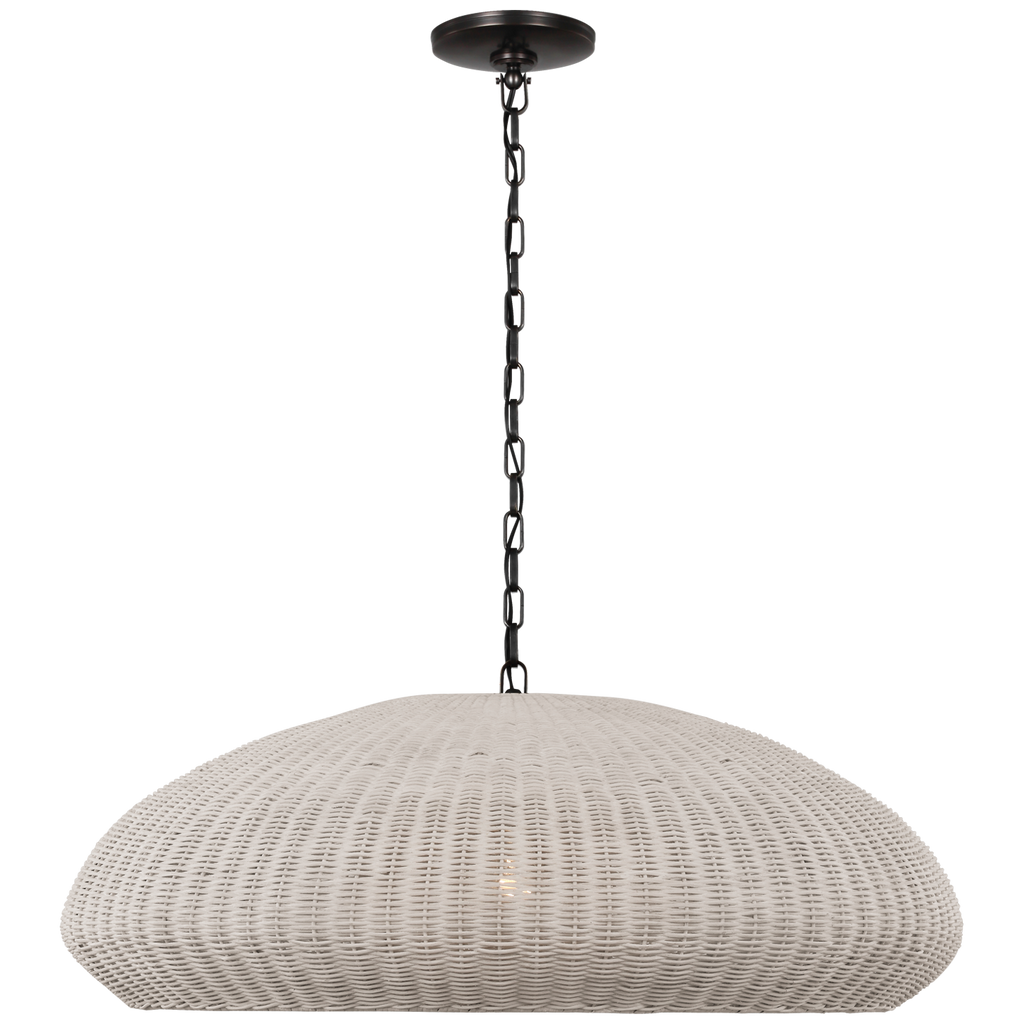 Kokomo 32" Wide Pendant | Bronze | Chalk Wicker Shade