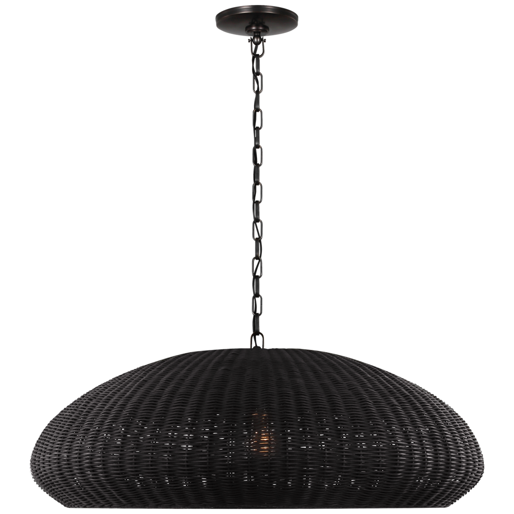 Kokomo 32" Wide Pendant | Bronze | Charcoal Wicker Shade