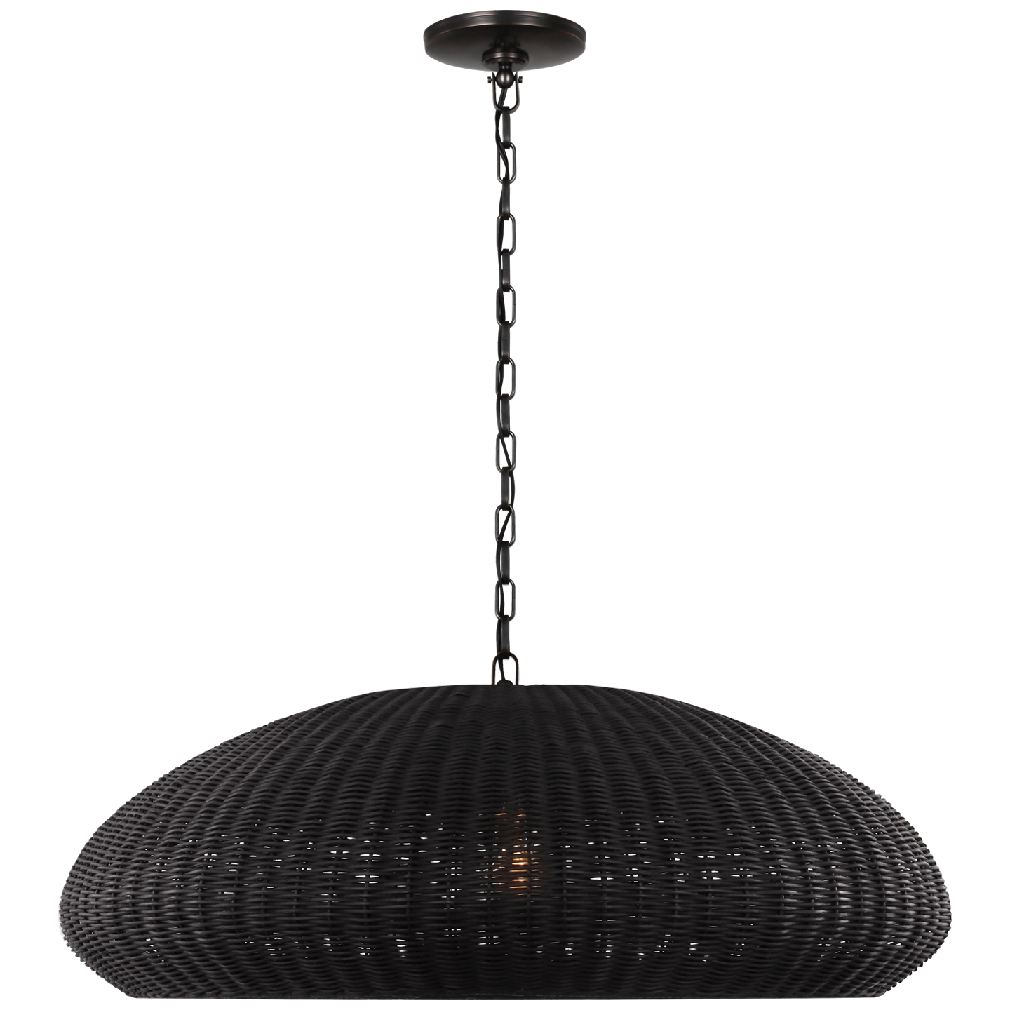 Kokomo 32" Wide Pendant | Bronze | Charcoal Wicker Shade