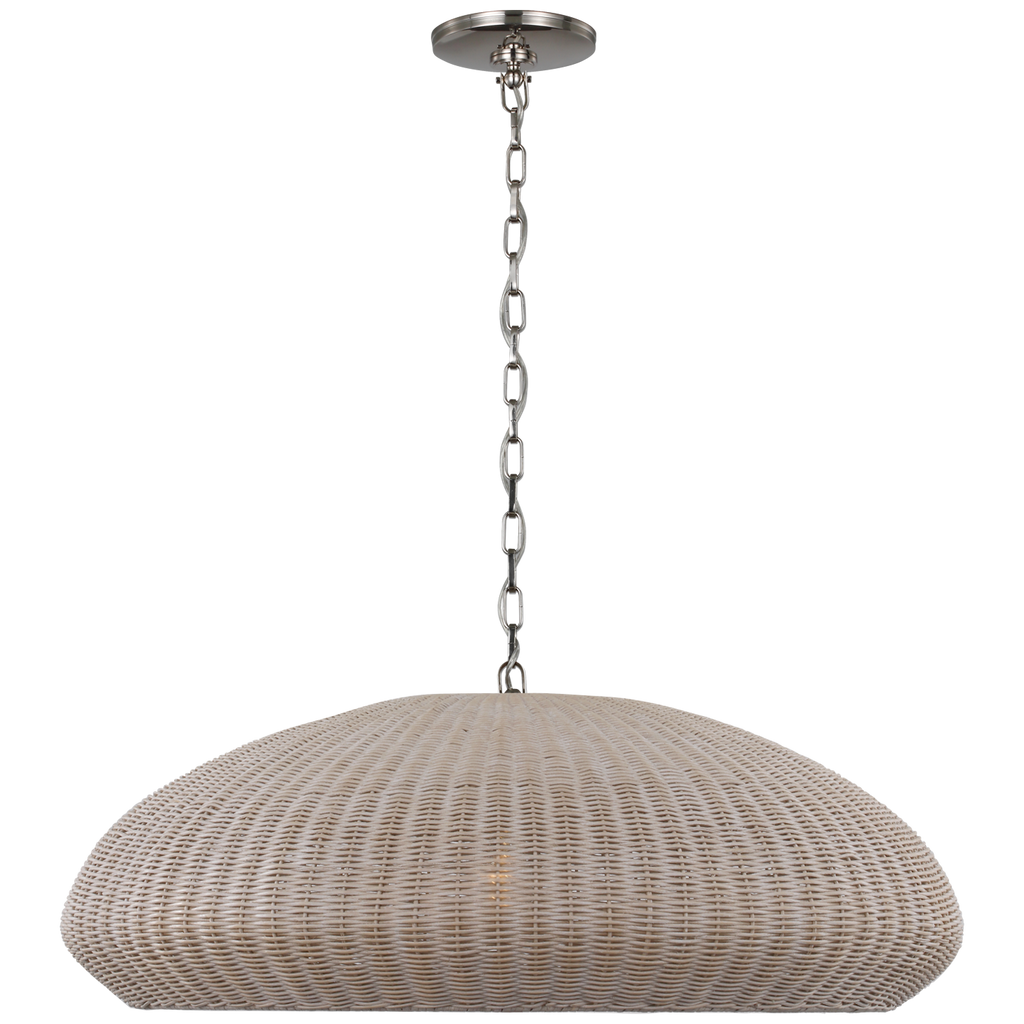Kokomo 32" Wide Pendant | Polished Nickel | Ash Wicker Shade