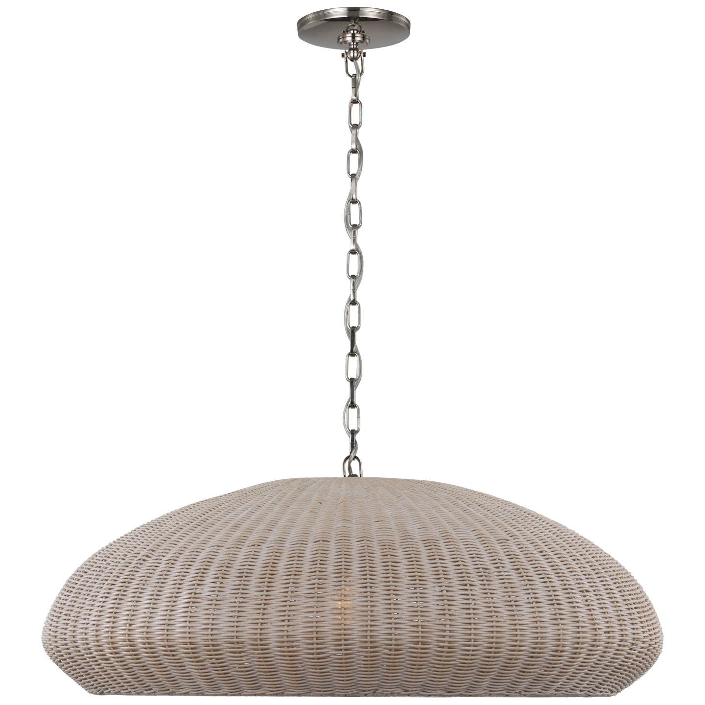 Kokomo 32" Wide Pendant | Polished Nickel | Ash Wicker Shade