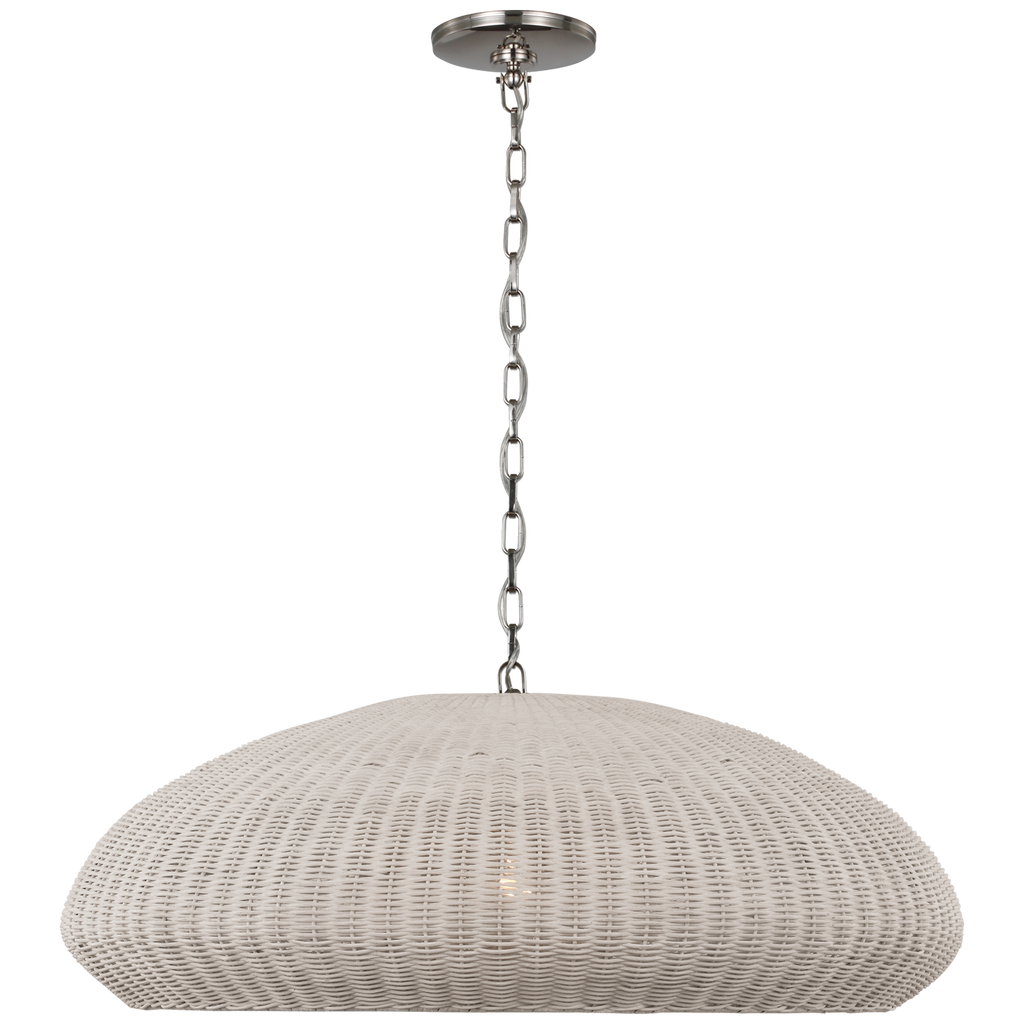 Kokomo 32" Wide Pendant | Polished Nickel | Chalk Wicker Shade