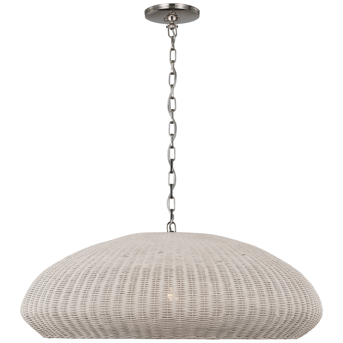 Kokomo 32" Wide Pendant | Polished Nickel | Chalk Wicker Shade