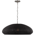Kokomo 32" Wide Pendant | Polished Nickel | Charcoal Wicker Shade